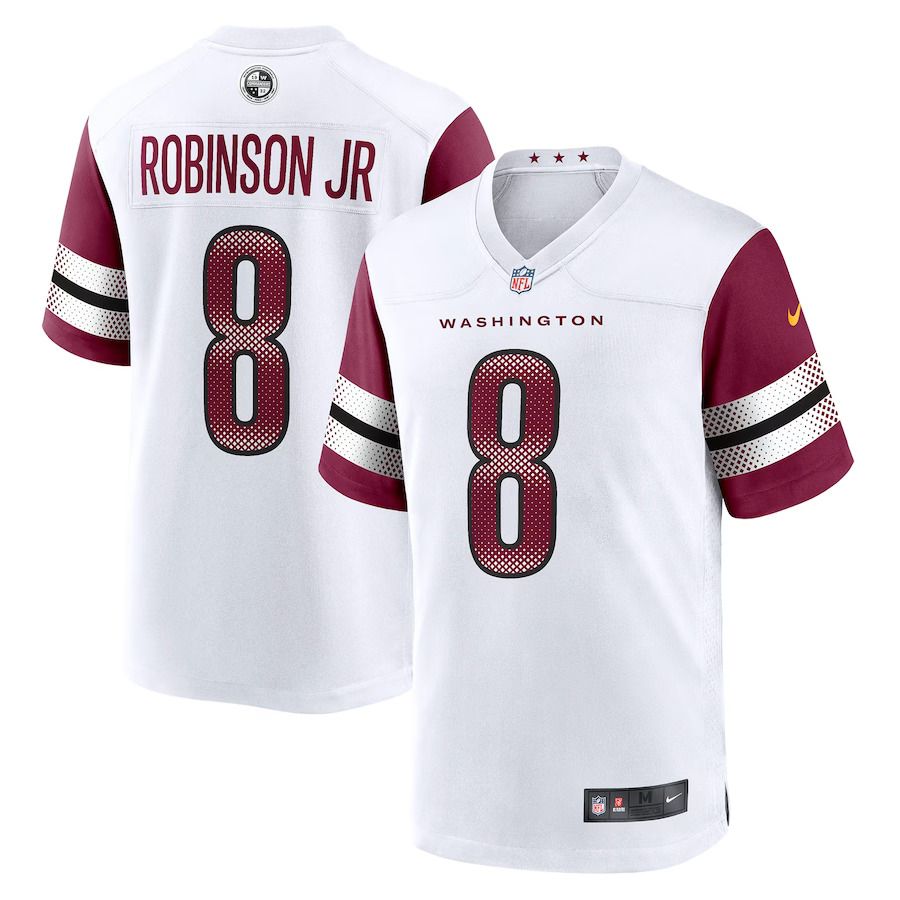 Men Washington Commanders 8 Brian Robinson Jr. Nike White Away Game Player NFL Jersey